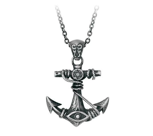 Men's anchor sterling silver high-end handsome pendant - MOWTE