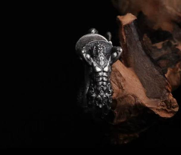 Men's 925 Sterling Silver Stud Earrings Poseidon Mermaid Silver Earrings Design Silver Earring Buckle - MOWTE