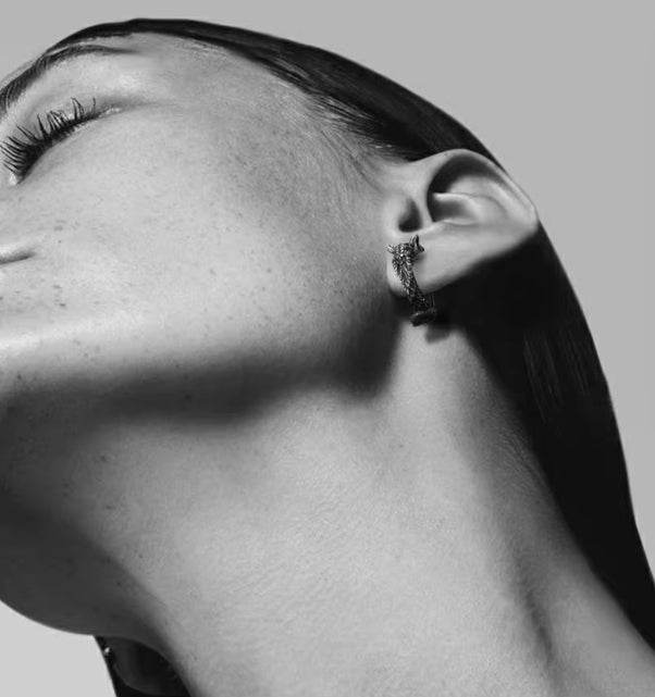 Men's 925 Sterling Silver Stud Earrings Poseidon Mermaid Silver Earrings Design Silver Earring Buckle - MOWTE