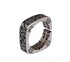 s925 sterling silver tail ring for men and women small square opening adjustable ring - MOWTE