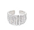 S925 sterling silver folding pattern ring for men hip-hop personality ripple design opening adjustable ring - MOWTE