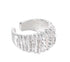 S925 sterling silver folding pattern ring for men hip-hop personality ripple design opening adjustable ring - MOWTE