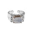 S925 sterling silver magma surface zircon ring high-end hip-hop male same model female simple opening adjustable - MOWTE