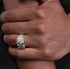 S925 sterling silver magma surface zircon ring high-end hip-hop male same model female simple opening adjustable - MOWTE