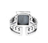 Enamel ring S925 sterling silver black agate ring men's hip-hop women's simple trend adjustable - MOWTE