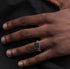 Enamel ring S925 sterling silver black agate ring men's hip-hop women's simple trend adjustable - MOWTE