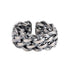 S925 sterling silver braided ring men's hip-hop retro personality open adjustable index finger ring women - MOWTE