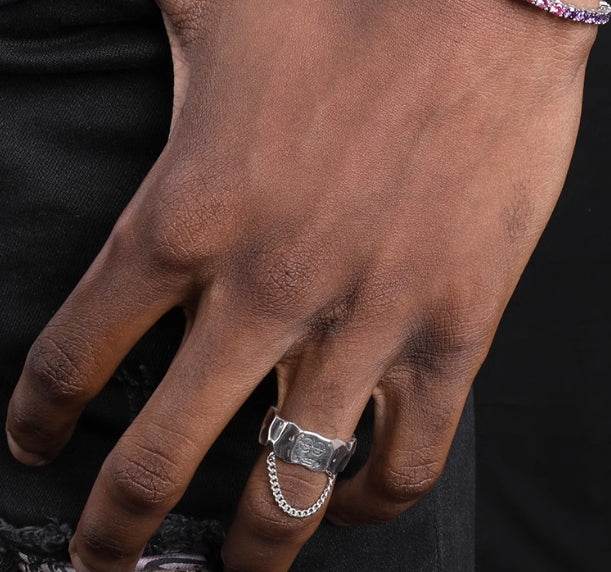 S925 sterling silver high-end ring for men and women hip-hop retro opening adjustable - MOWTE