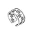 Hollow flower S925 sterling silver ring men's and women's hip-hop trendy open adjustable ring - MOWTE