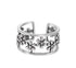 Hollow flower S925 sterling silver ring men's and women's hip-hop trendy open adjustable ring - MOWTE