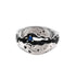 Crack ring men's hip-hop retro personality design inlaid sapphire ring S925 sterling silver opening adjustable - MOWTE