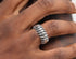S925 sterling silver lightning ring men's hip-hop personality trendy silver ring women's open ring high-end sense - MOWTE