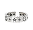 Sterling silver five-pointed star smiley ring hip-hop men and women cool trend opening adjustable - MOWTE