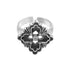 S925 sterling silver four-leaf clover ring men's hip-hop design pattern ring women's opening adjustable - MOWTE