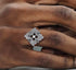 S925 sterling silver four-leaf clover ring men's hip-hop design pattern ring women's opening adjustable - MOWTE