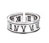 S925 sterling silver Roman font ring for men hip-hop men and women adjustable ring - MOWTE