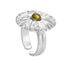 S925 sterling silver large daisy ring men's hip-hop trendy personality flower inlaid design open ring high-end - MOWTE