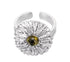 S925 sterling silver large daisy ring men's hip-hop trendy personality flower inlaid design open ring high-end - MOWTE