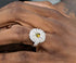 S925 sterling silver large daisy ring men's hip-hop trendy personality flower inlaid design open ring high-end - MOWTE