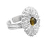 S925 sterling silver large daisy ring men's hip-hop trendy personality flower inlaid design open ring high-end - MOWTE