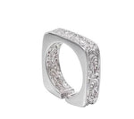 Tang grass pattern S925 sterling silver ring men's hip-hop retro design couple's same style square open ring - MOWTE