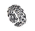 S925 sterling silver braided ring men's hip-hop retro personality open adjustable index finger ring women - MOWTE