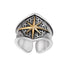 S925 sterling silver light ring men's hip-hop retro personalized index finger ring opening adjustable - MOWTE