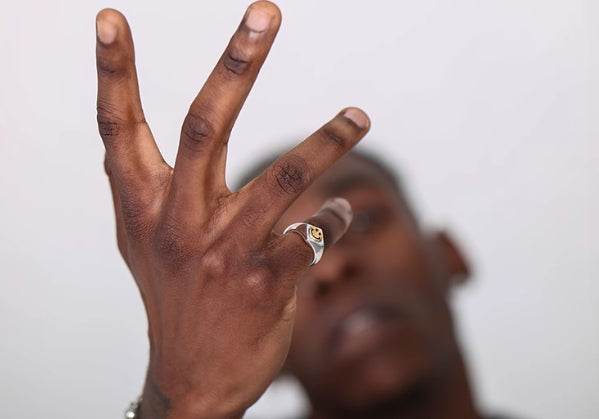 Original design sterling silver smiley ring men's and women's fashion retro ring - MOWTE