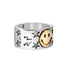 s925 sterling silver smiling face ring five-pointed star smiling face ring men's trendy hip-hop adjustable opening - MOWTE