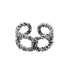 S925 sterling silver hollow twist ring for men and women hip hop open adjustable ring - MOWTE