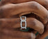 S925 sterling silver hollow twist ring for men and women hip hop open adjustable ring - MOWTE