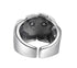 S925 sterling silver sun smile ring men's hip-hop trendy personality diamond index finger ring opening adjustable - MOWTE