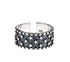 S925 sterling silver multi-five-pointed star ring for men and women hip-hop retro open adjustable index finger ring - MOWTE