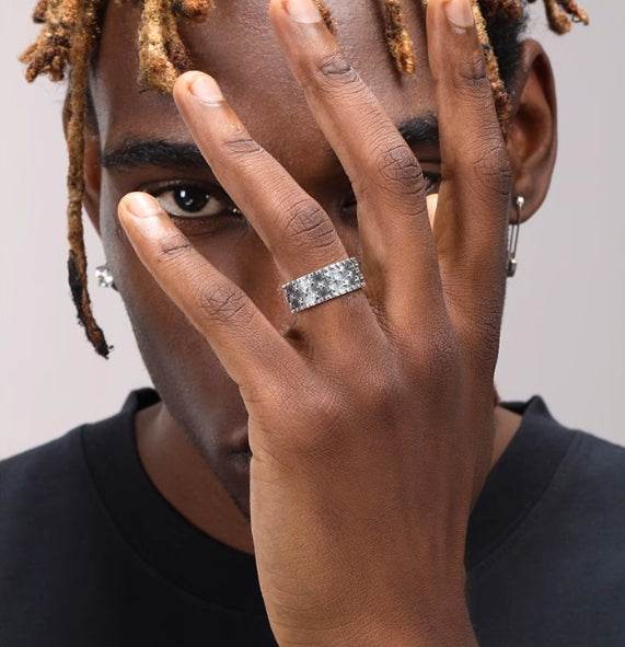 S925 sterling silver multi-five-pointed star ring for men and women hip-hop retro open adjustable index finger ring - MOWTE