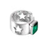 S925 sterling silver emerald ring for men and women, hip-hop trendy hollow five-pointed star index finger ring with adjustable opening - MOWTE