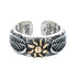 925 sterling silver sunflower wing ring men's retro personalized open ring graffiti ring - MOWTE