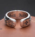 925 sterling silver sunflower wing ring men's retro personalized open ring graffiti ring - MOWTE