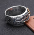 925 sterling silver sunflower wing ring men's retro personalized open ring graffiti ring - MOWTE