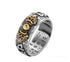 S925 sterling silver retro vajra ring six-character mantra open ring for men - MOWTE