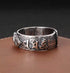 S925 sterling silver retro vajra ring six-character mantra open ring for men - MOWTE