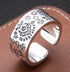 Creative Graffiti Ring Men's S925 Sterling Silver Versatile Wide Ring Personalized Hip-Hop Opening Adjustable - MOWTE