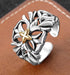 Domineering personality S925 sterling silver vine ring men's and women's street hip-hop cross open ring trend - MOWTE