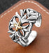 Domineering personality S925 sterling silver vine ring men's and women's street hip-hop cross open ring trend - MOWTE