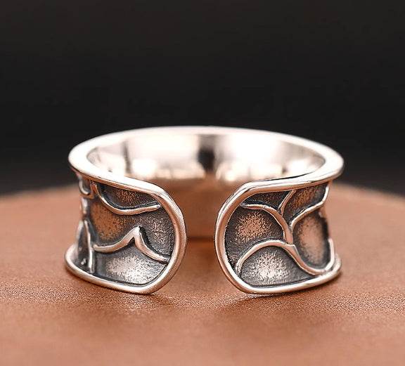 Hip-hop five-pointed star ring men's S925 sterling silver open ring trendy index finger ring - MOWTE