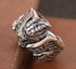 S925 sterling silver domineering faucet ring men's retro flame pattern index finger ring opening adjustable - MOWTE