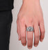 S925 sterling silver domineering faucet ring men's retro flame pattern index finger ring opening adjustable - MOWTE