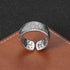 S925 sterling silver wave pattern ring men's trendy punk hip-hop wave index finger ring personalized open ring - MOWTE