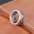 S925 sterling silver wave pattern ring men's trendy punk hip-hop wave index finger ring personalized open ring - MOWTE