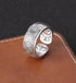 S925 sterling silver wave pattern ring men's trendy punk hip-hop wave index finger ring personalized open ring - MOWTE