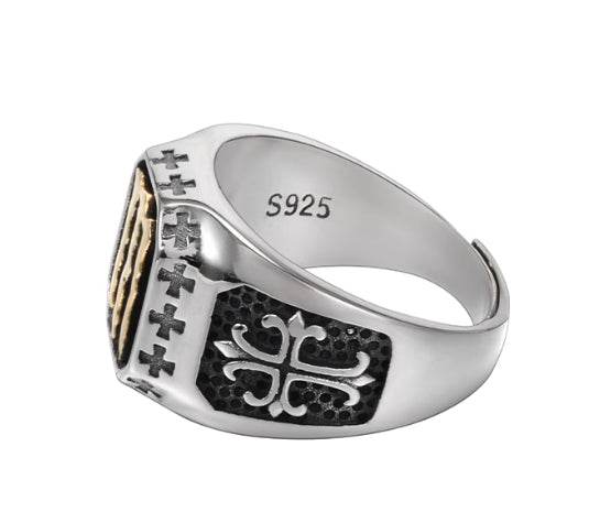 s925 cuban link ring sterling silver ring for men and women hip-hop trendy retro personality high quality - MOWTE